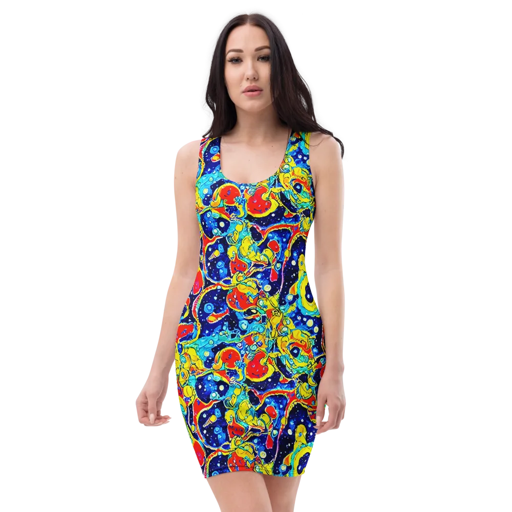 Amoeba Galaxy on Bodycon Dress — Front