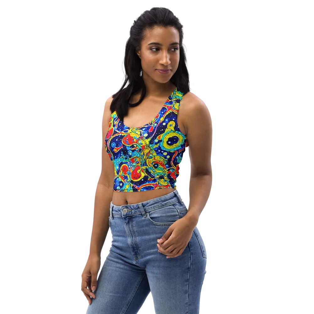 Amoeba Galaxy on Crop Top — Left Front