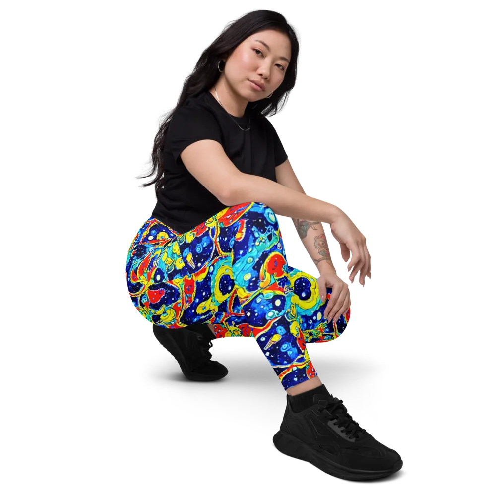 Amoeba Galaxy on Leggings with Pockets — Right Front