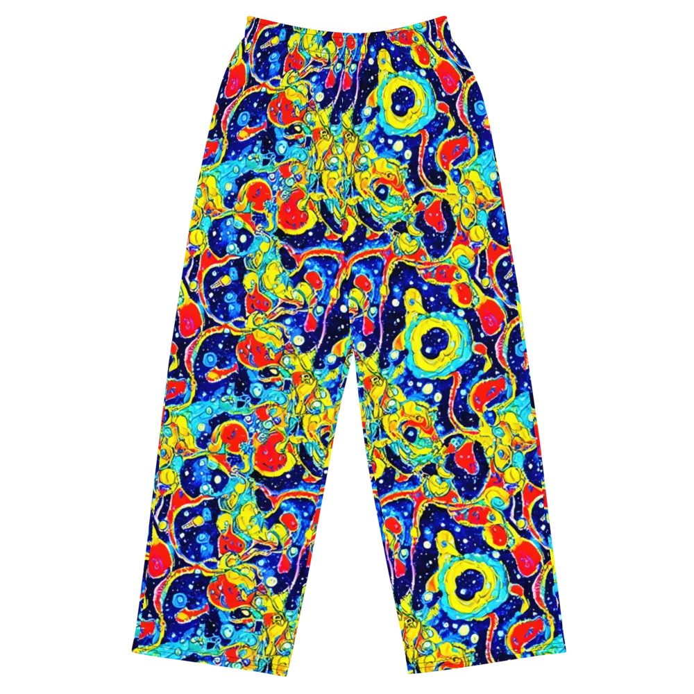 Amoeba Galaxy on Wide-Leg Pants — Front