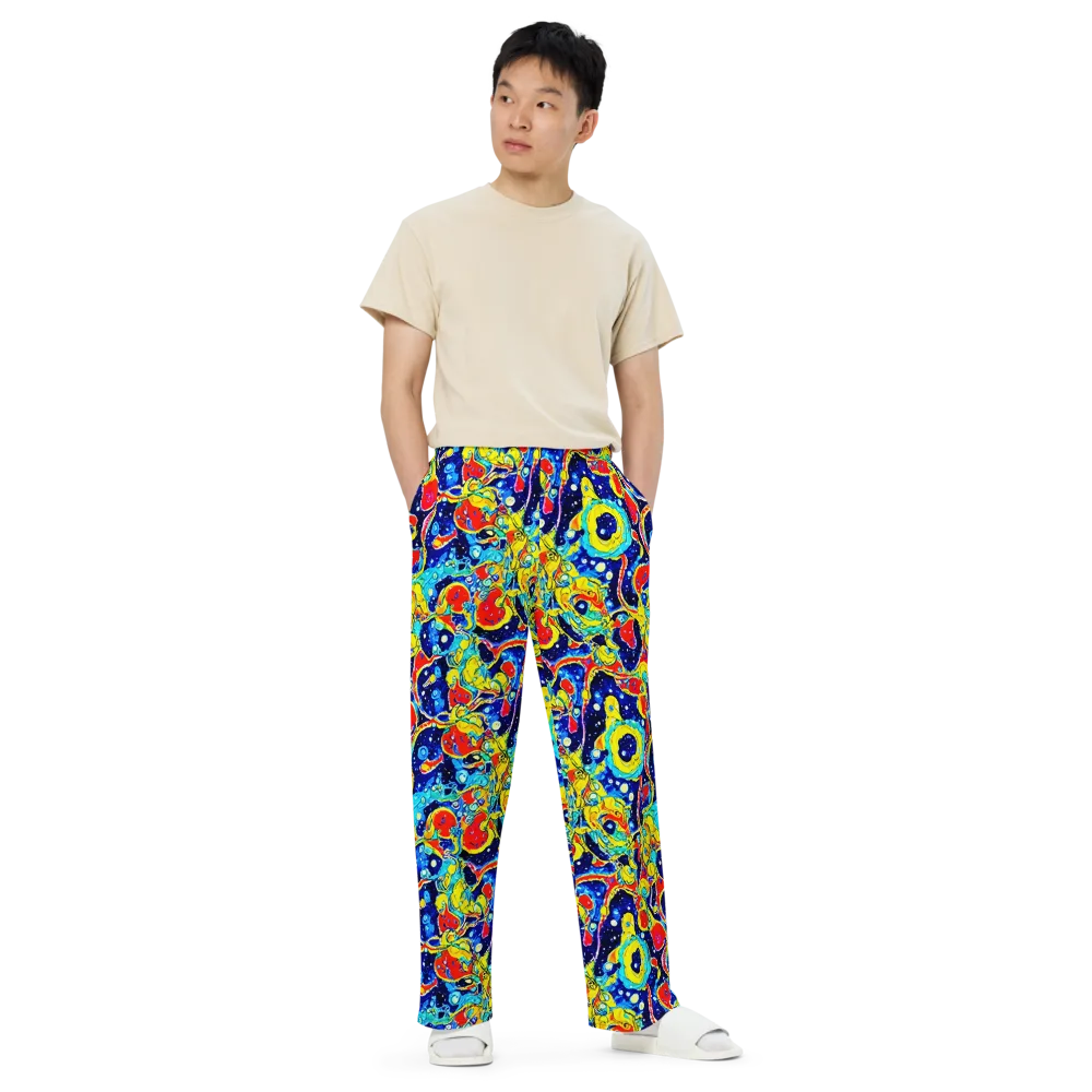 Amoeba Galaxy on Wide-Leg Pants — Front