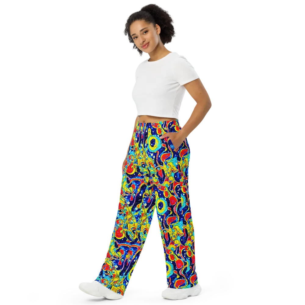 Amoeba Galaxy on Wide-Leg Pants — Left Front