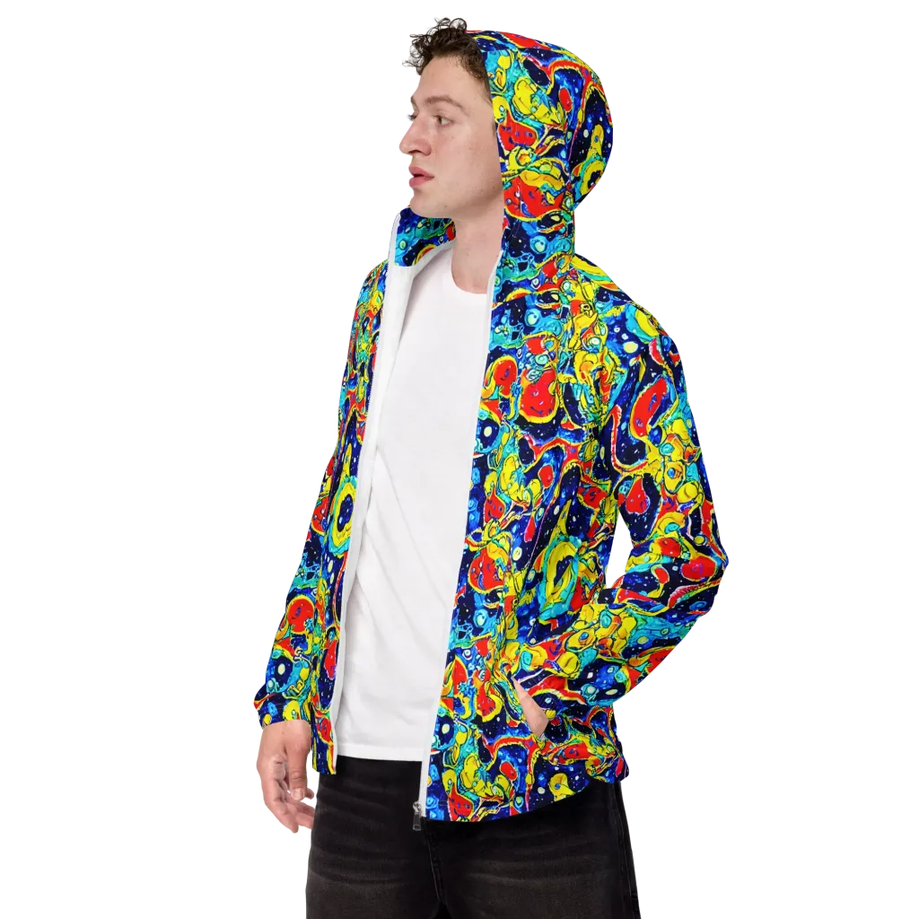Amoeba Galaxy on Men's Windbreaker — Left Front