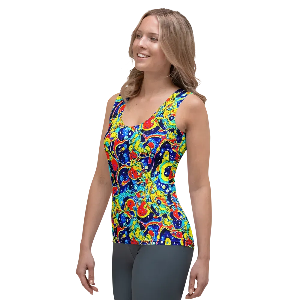 Amoeba Galaxy on Women's Tank Top — Left Front