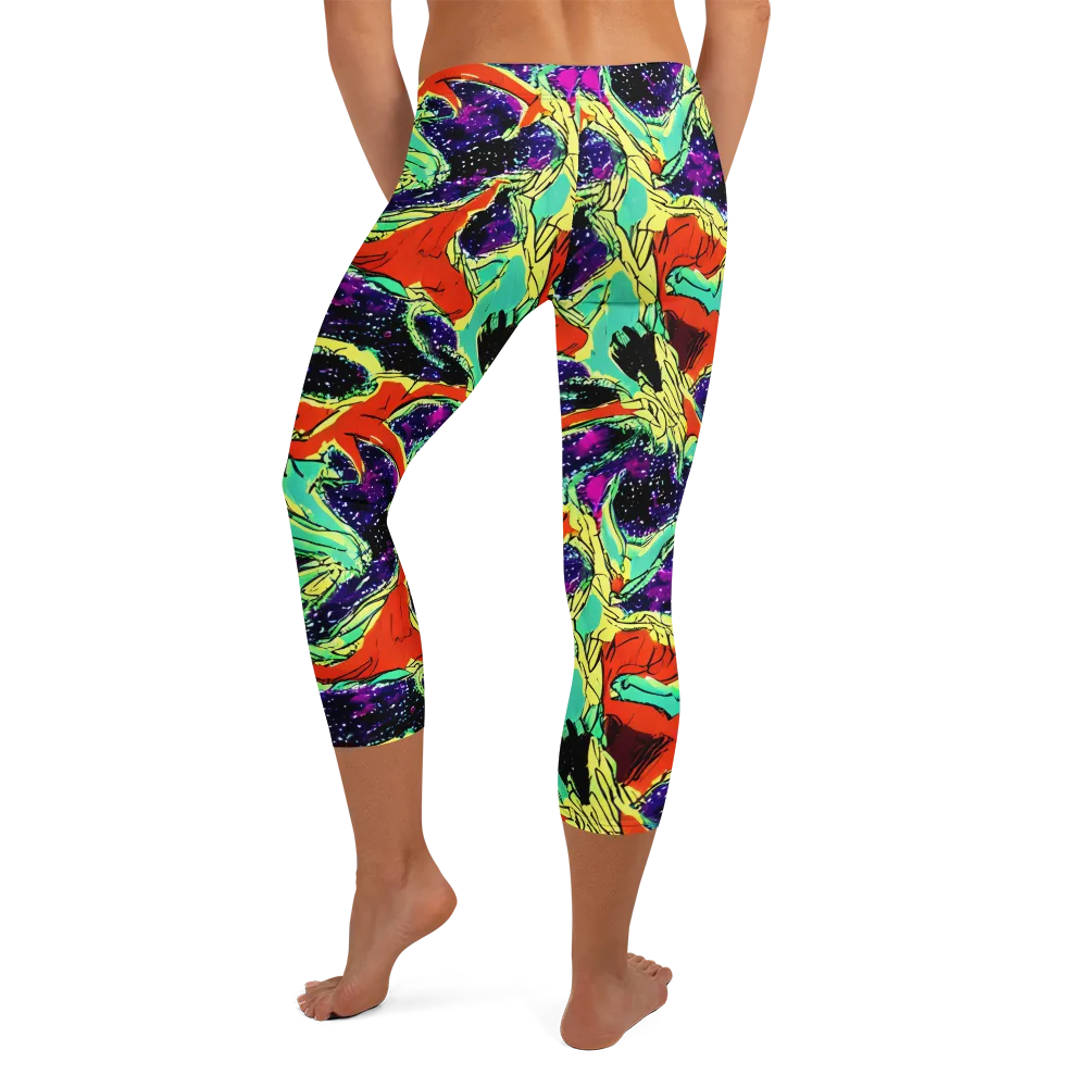 Psychedelic Canopy on Capri Leggings — Back
