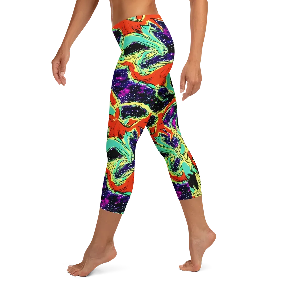 Psychedelic Canopy on Capri Leggings — Left