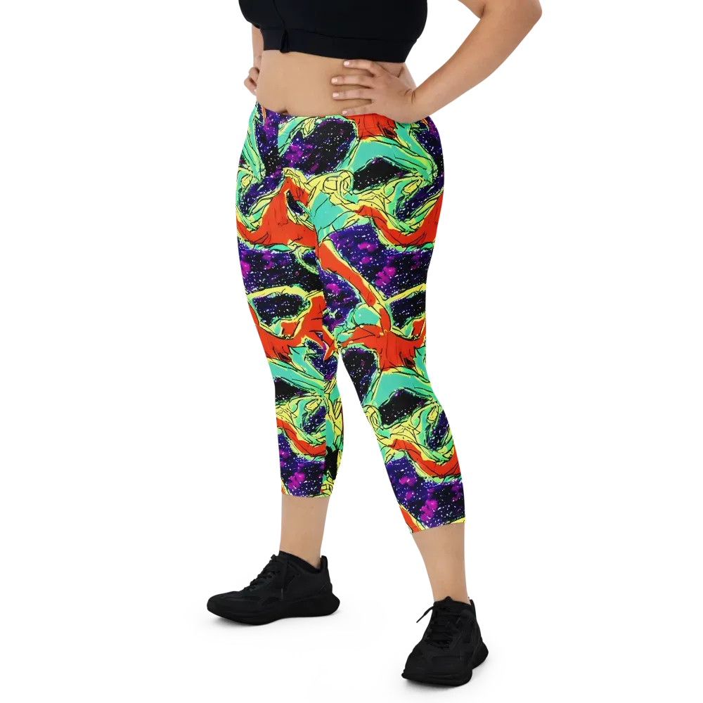 Psychedelic Canopy on Capri Leggings — Front