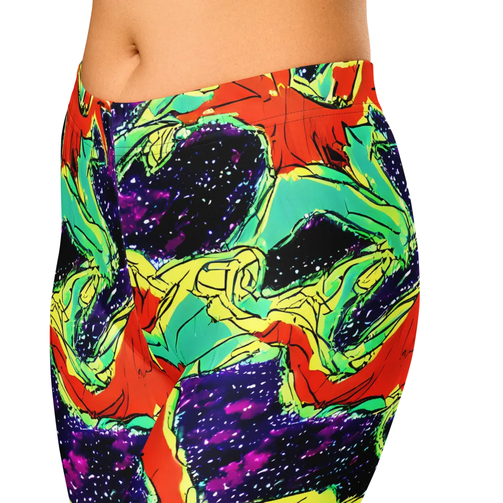 Psychedelic Canopy on Capri Leggings — Zoomed-in