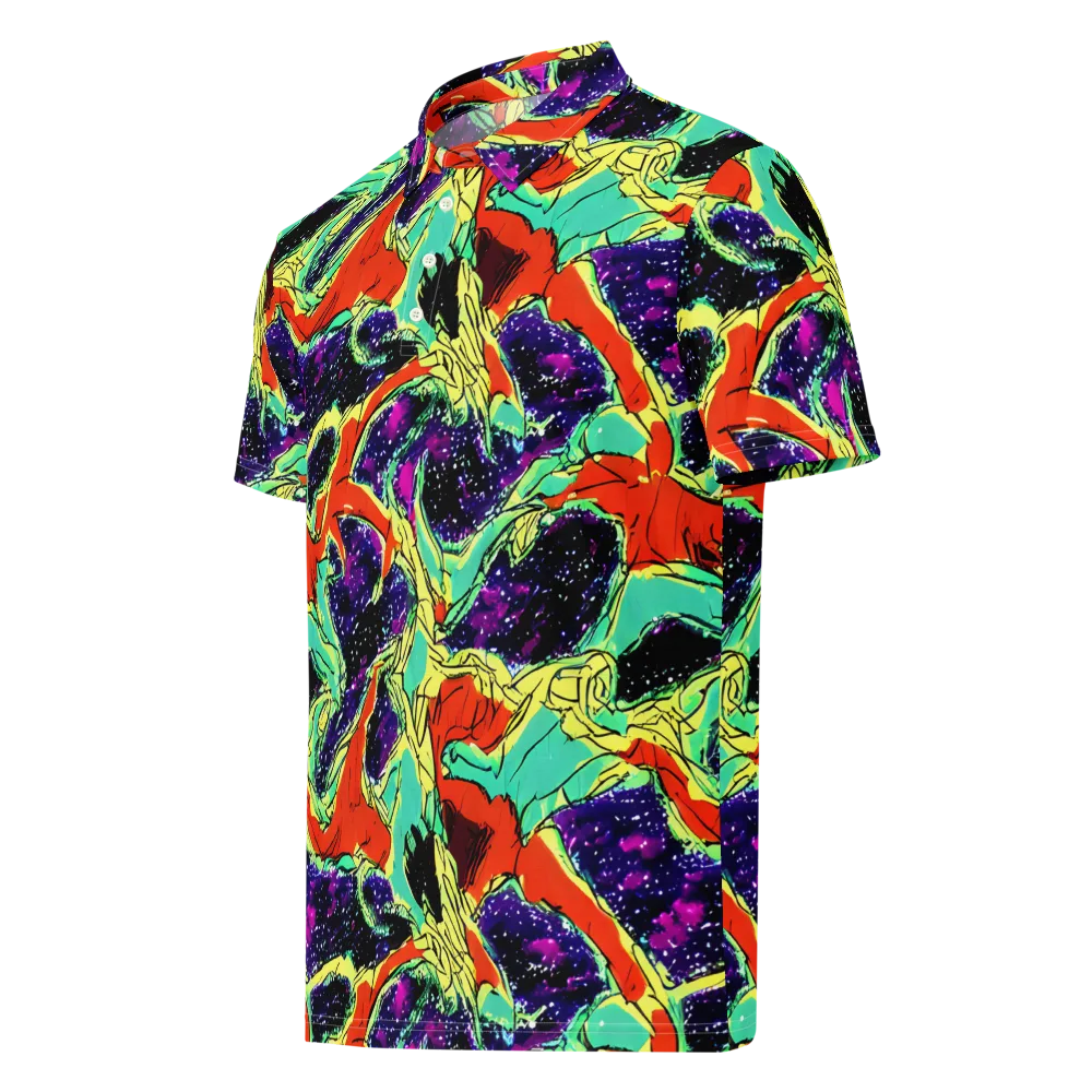 Psychedelic Canopy on Men's Slim Fit Polo Shirt — Left Front
