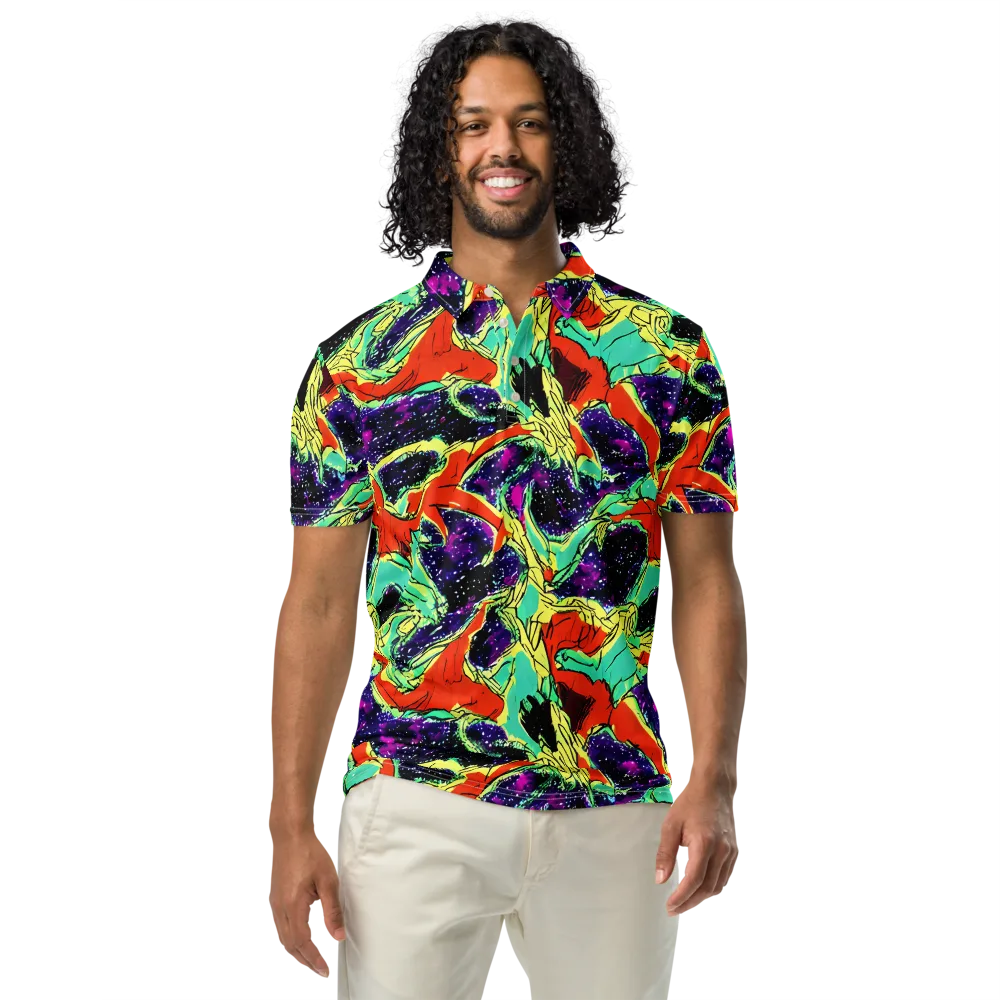 Psychedelic Canopy on Men's Slim Fit Polo Shirt — Front