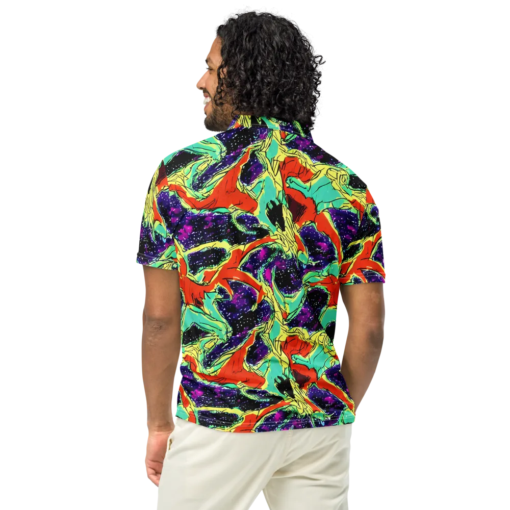 Psychedelic Canopy on Men's Slim Fit Polo Shirt — Back
