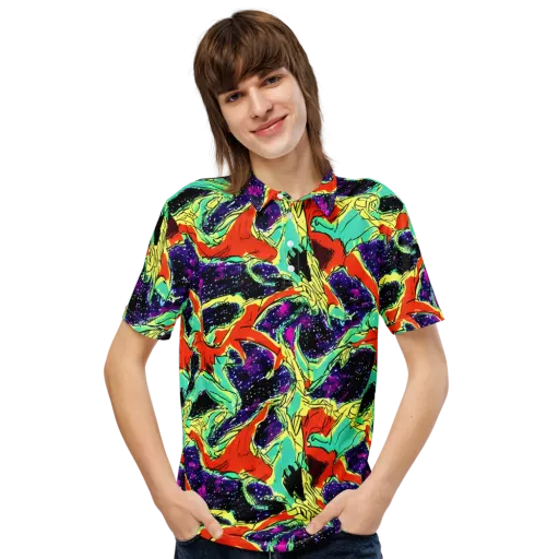 Psychedelic Canopy on a Men's Slim Fit Polo Shirt