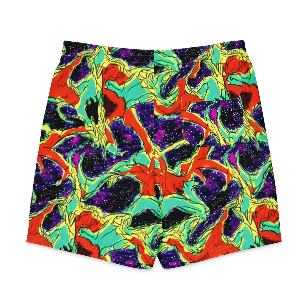 Psychedelic Canopy on Men's Board Shorts — Back