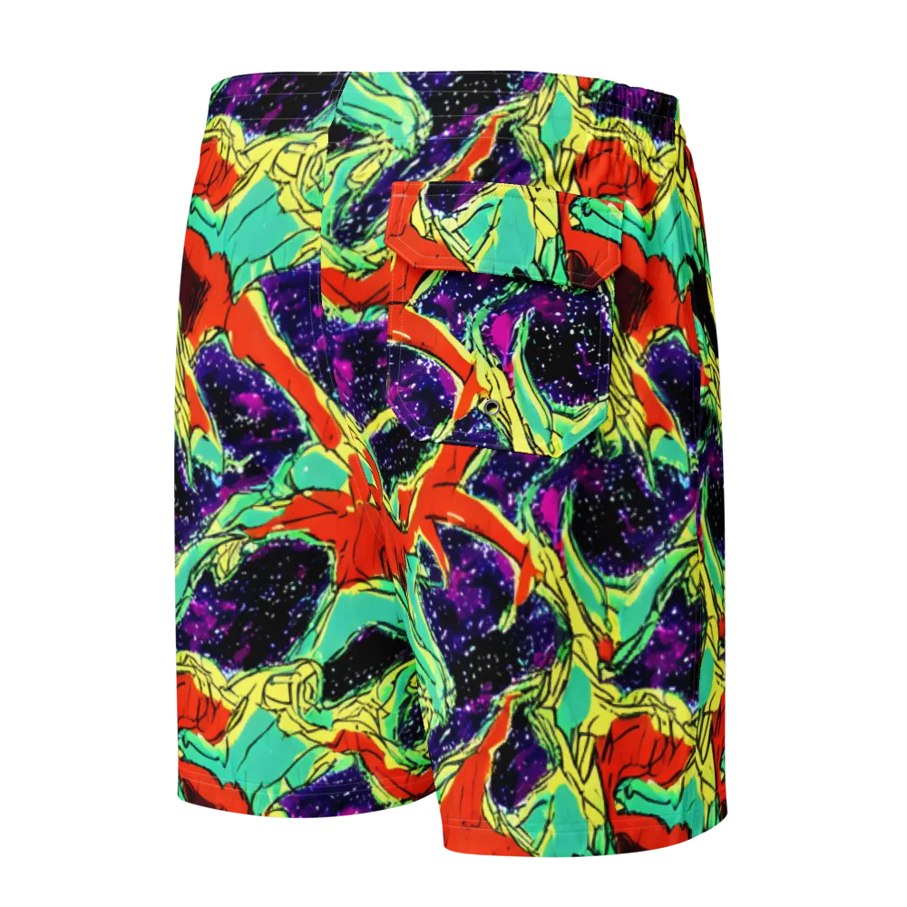 Psychedelic Canopy on Men's Board Shorts — Back