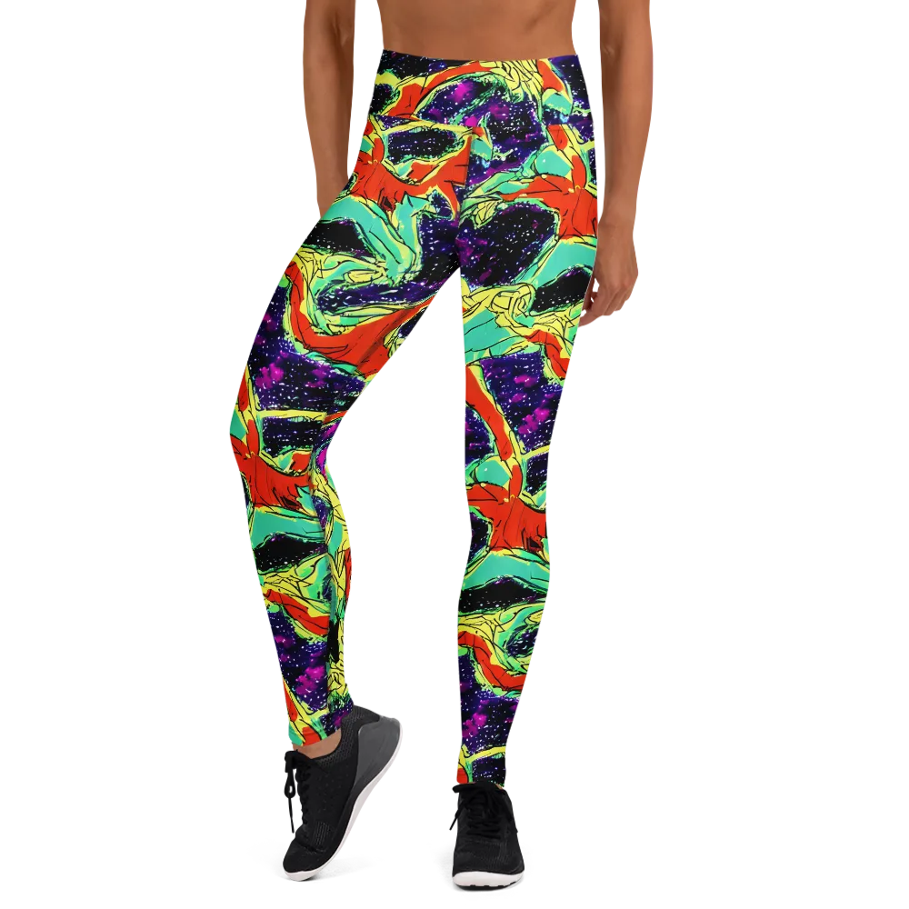 Psychedelic Canopy on Yoga Leggings — Front