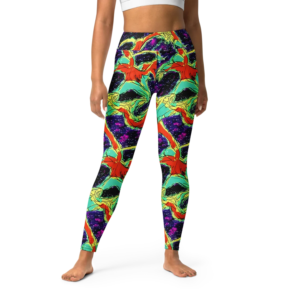 Psychedelic Canopy on Yoga Leggings — Front