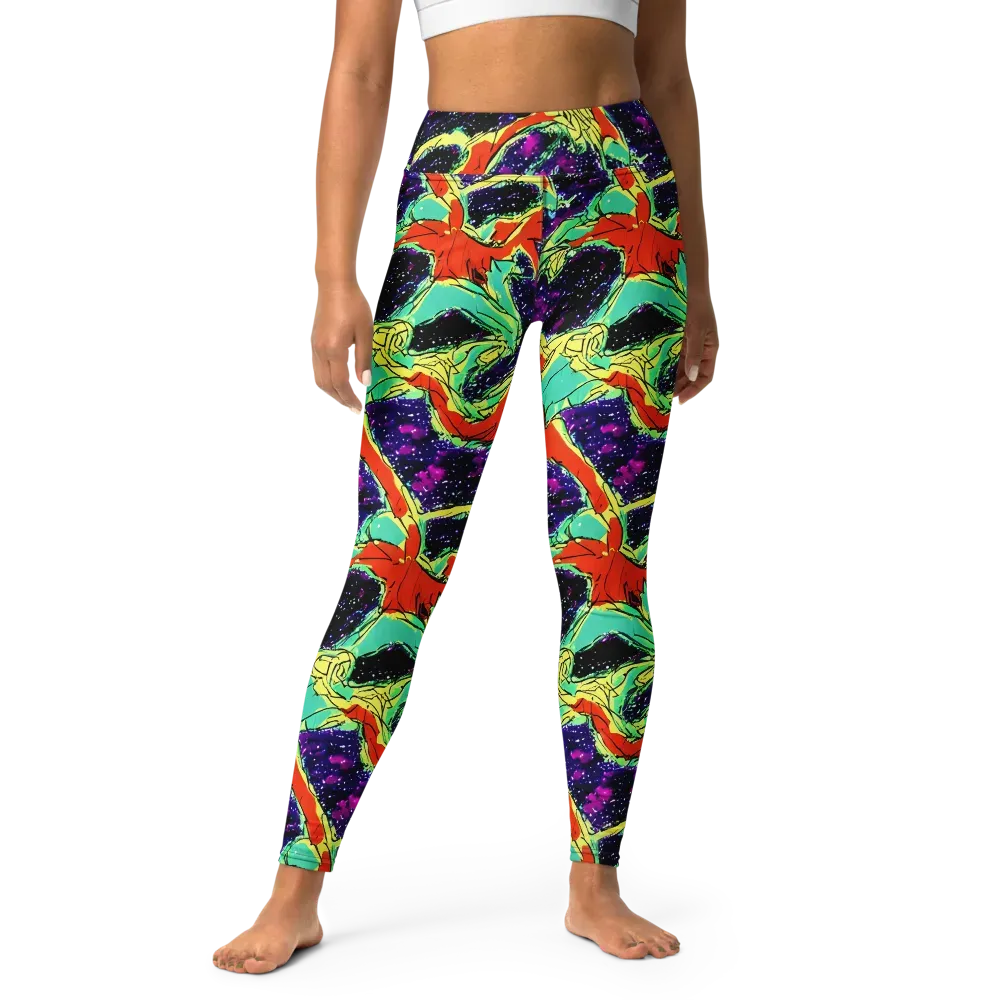 Psychedelic Canopy on Yoga Leggings — Front