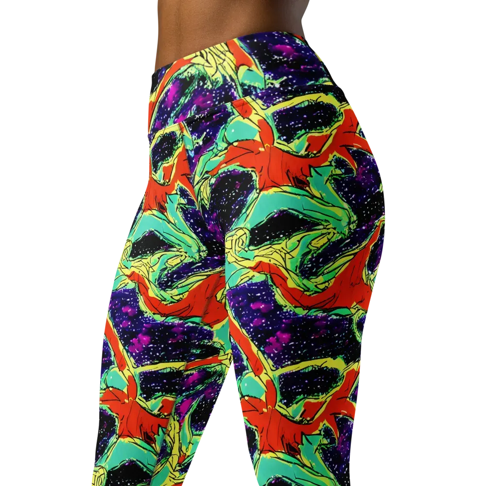 Psychedelic Canopy on Yoga Leggings — Left Front