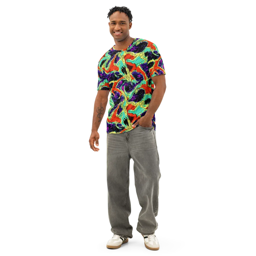 Psychedelic Canopy on Men's Cotton Crew Neck T-Shirt — Front