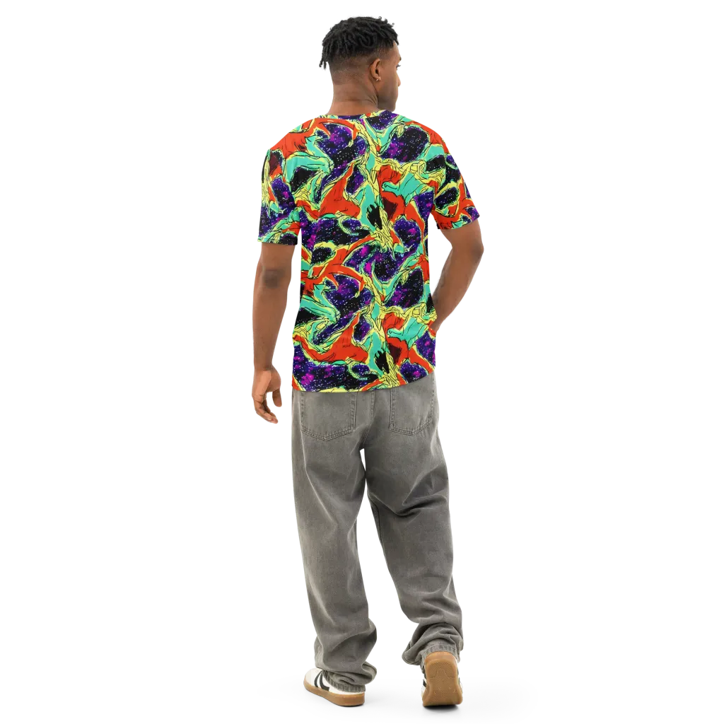 Psychedelic Canopy on Men's Cotton Crew Neck T-Shirt — Back