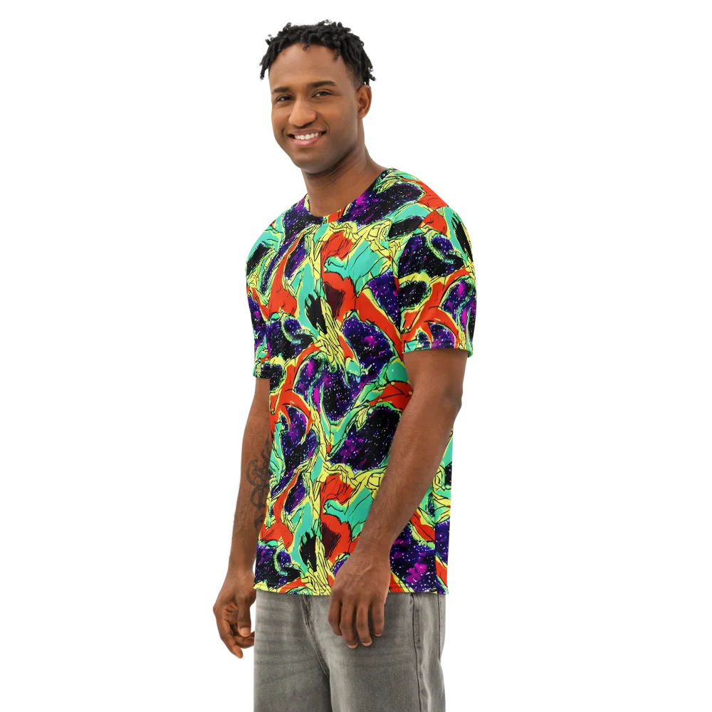 Psychedelic Canopy on Men's Cotton Crew Neck T-Shirt — Left Front