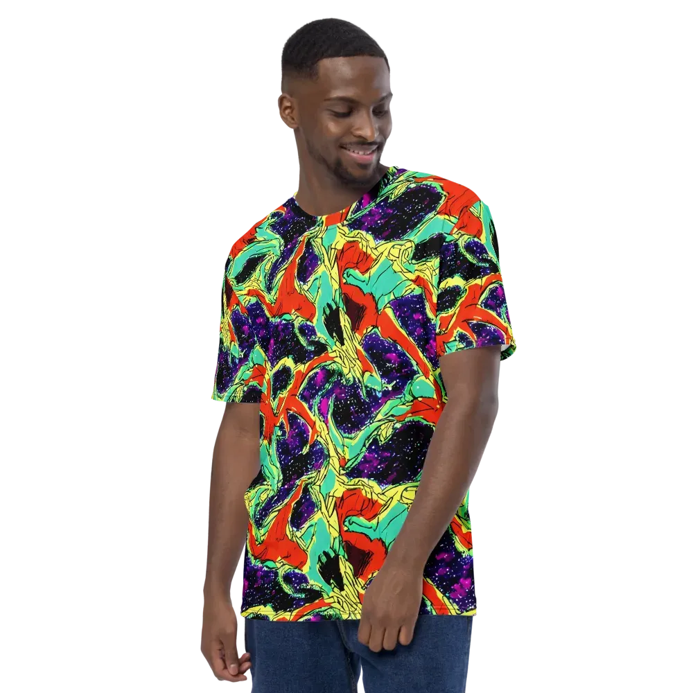 Psychedelic Canopy on Men's Crew Neck T-Shirt — Left
