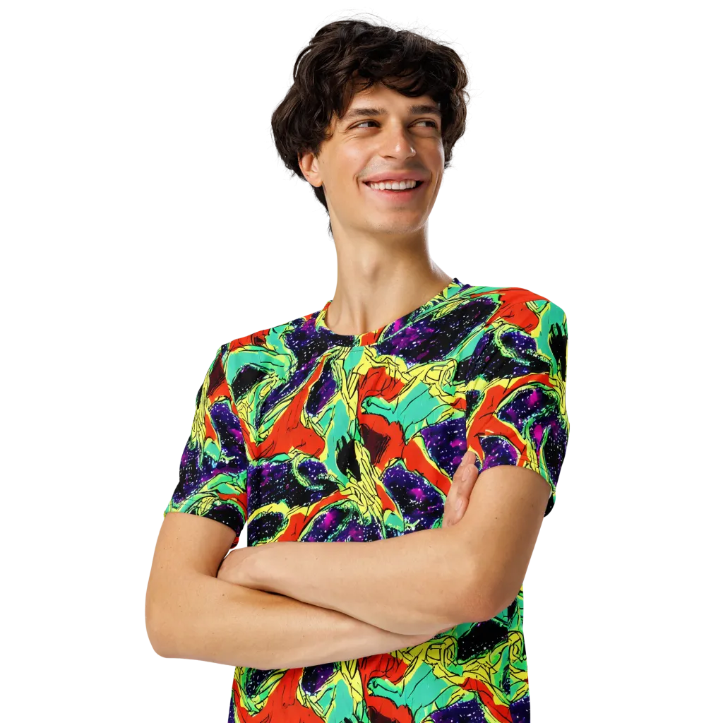 Psychedelic Canopy on Men's Crew Neck T-Shirt — Left Front