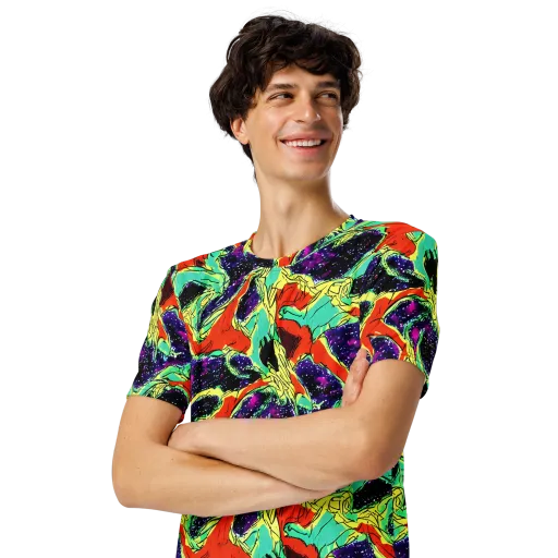 Psychedelic Canopy on a Men's Crew Neck T-Shirt