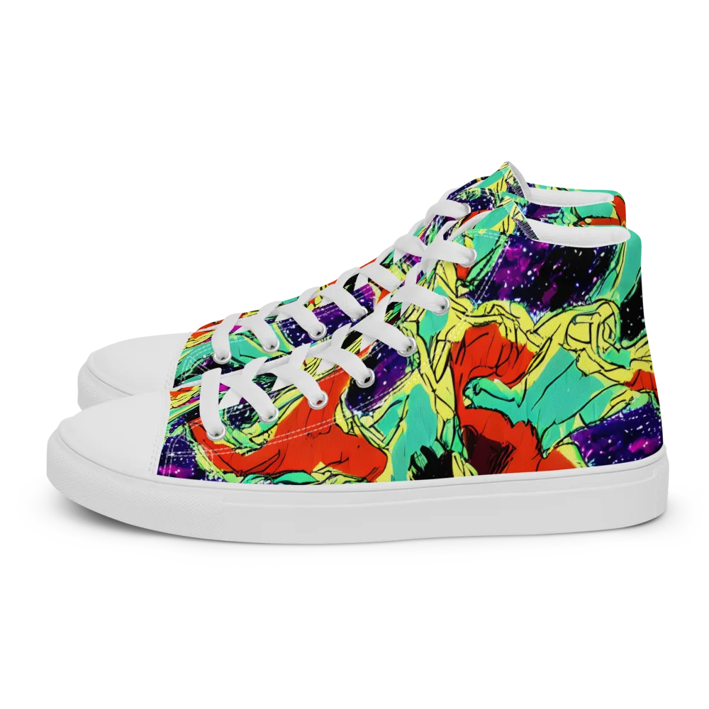 Psychedelic Canopy on Men's High Top Canvas Shoes — Left