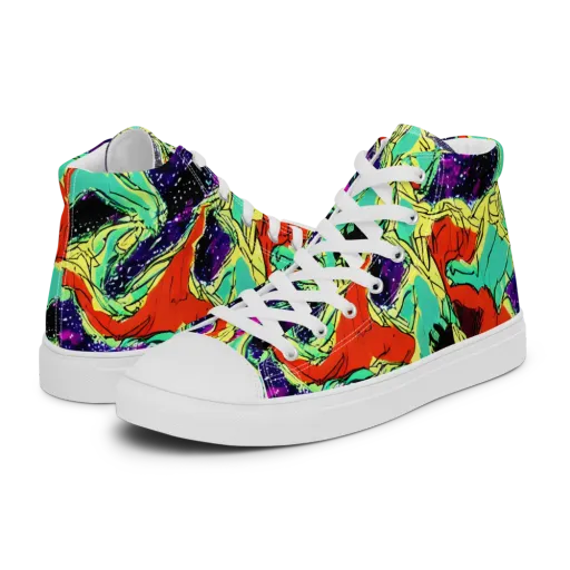 Psychedelic Canopy on a Men's High Top Canvas Shoes