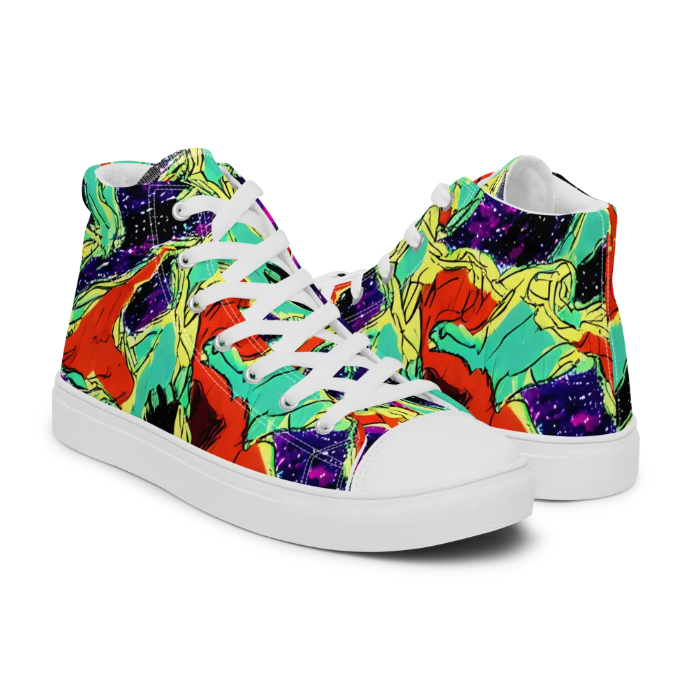 Psychedelic Canopy on Men's High Top Canvas Shoes — Right