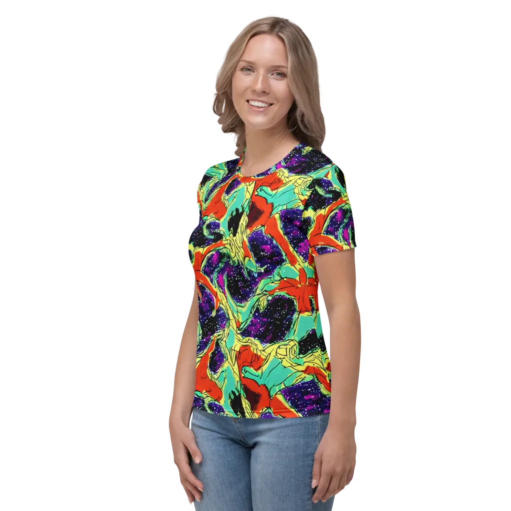 Psychedelic Canopy on Women's Crew Neck T-Shirt — Left
