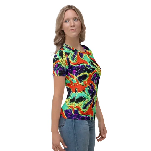 Psychedelic Canopy on a Women's Crew Neck T-Shirt