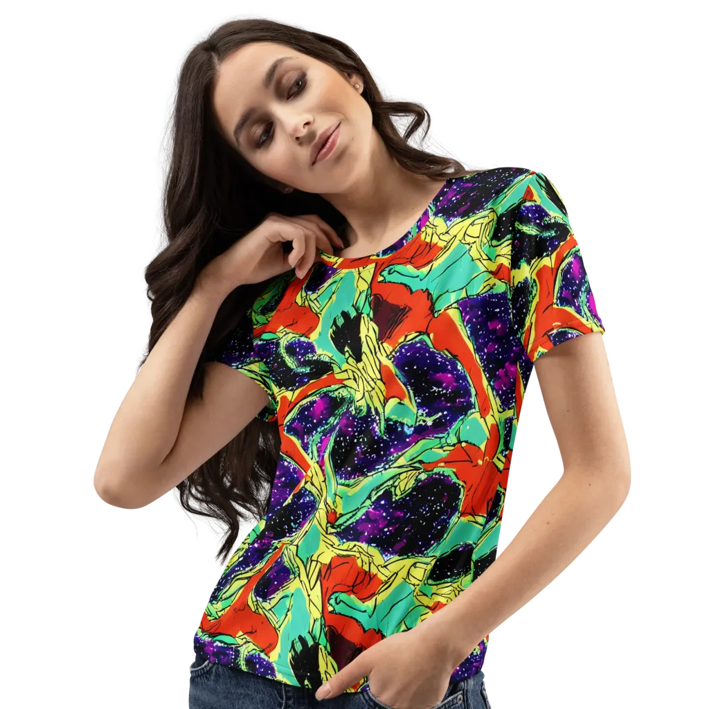 Psychedelic Canopy on Women's Crew Neck T-Shirt — Left Front