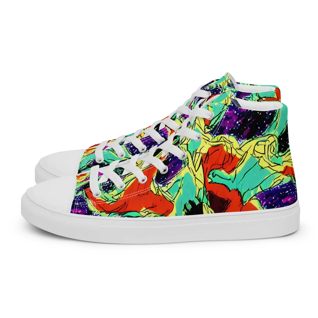 Psychedelic Canopy on Women's High Top Canvas Shoes — Left