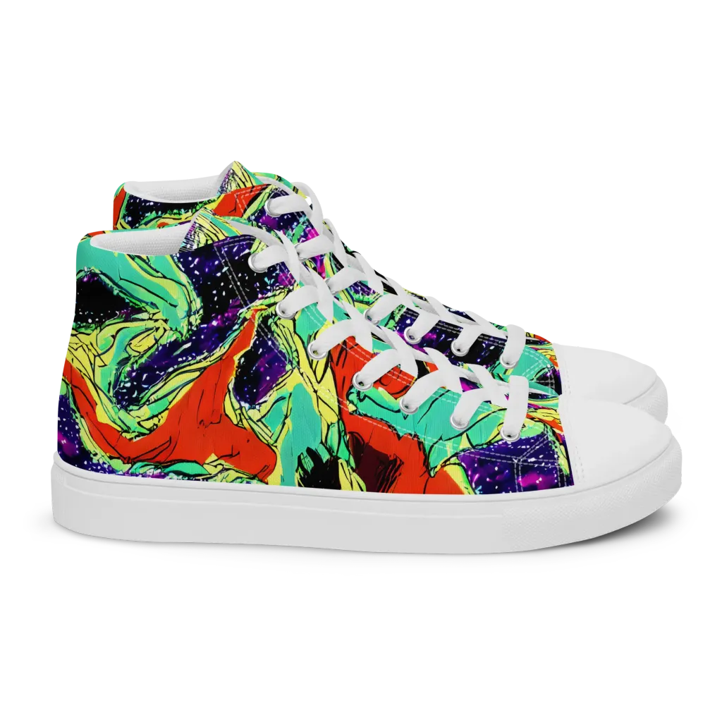 Psychedelic Canopy on Women's High Top Canvas Shoes — Right