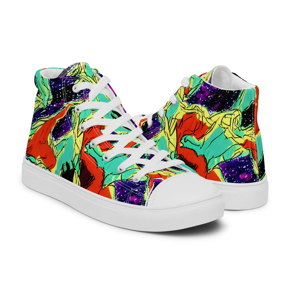 Psychedelic Canopy on Women's High Top Canvas Shoes — Right