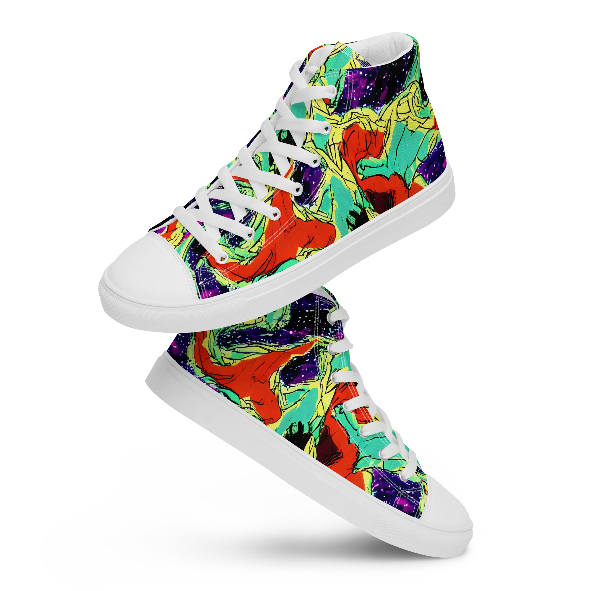 Psychedelic Canopy on Women's High Top Canvas Shoes — Front