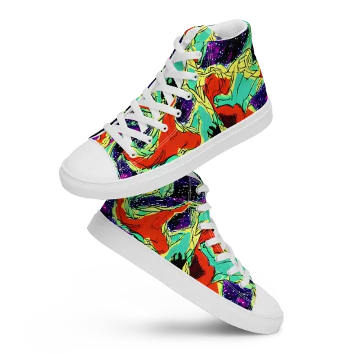 Psychedelic Canopy on a Women's High Top Canvas Shoes
