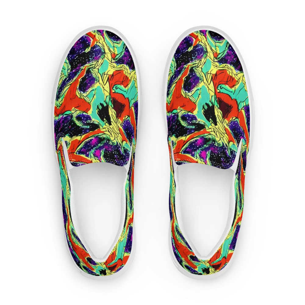 Psychedelic Canopy on Men's Slip-On Canvas Shoes — Front