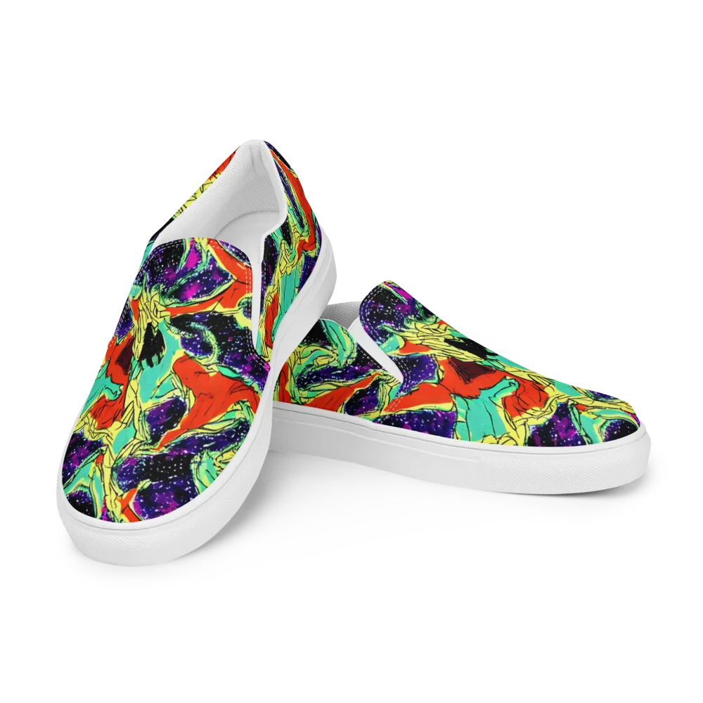 Psychedelic Canopy on Men's Slip-On Canvas Shoes — Left Front