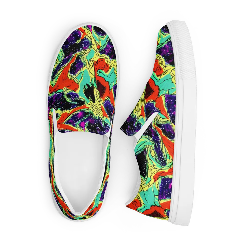 Psychedelic Canopy on Men's Slip-On Canvas Shoes — Front