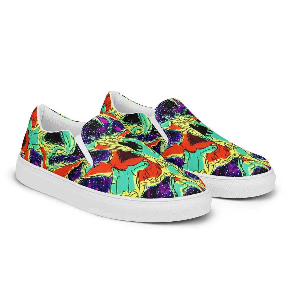Psychedelic Canopy on Women's Slip-On Canvas Shoes — Right Front