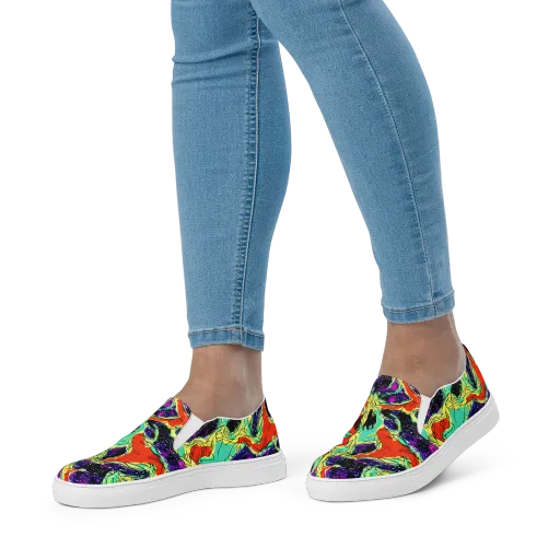 Psychedelic Canopy on a Women's Slip-On Canvas Shoes