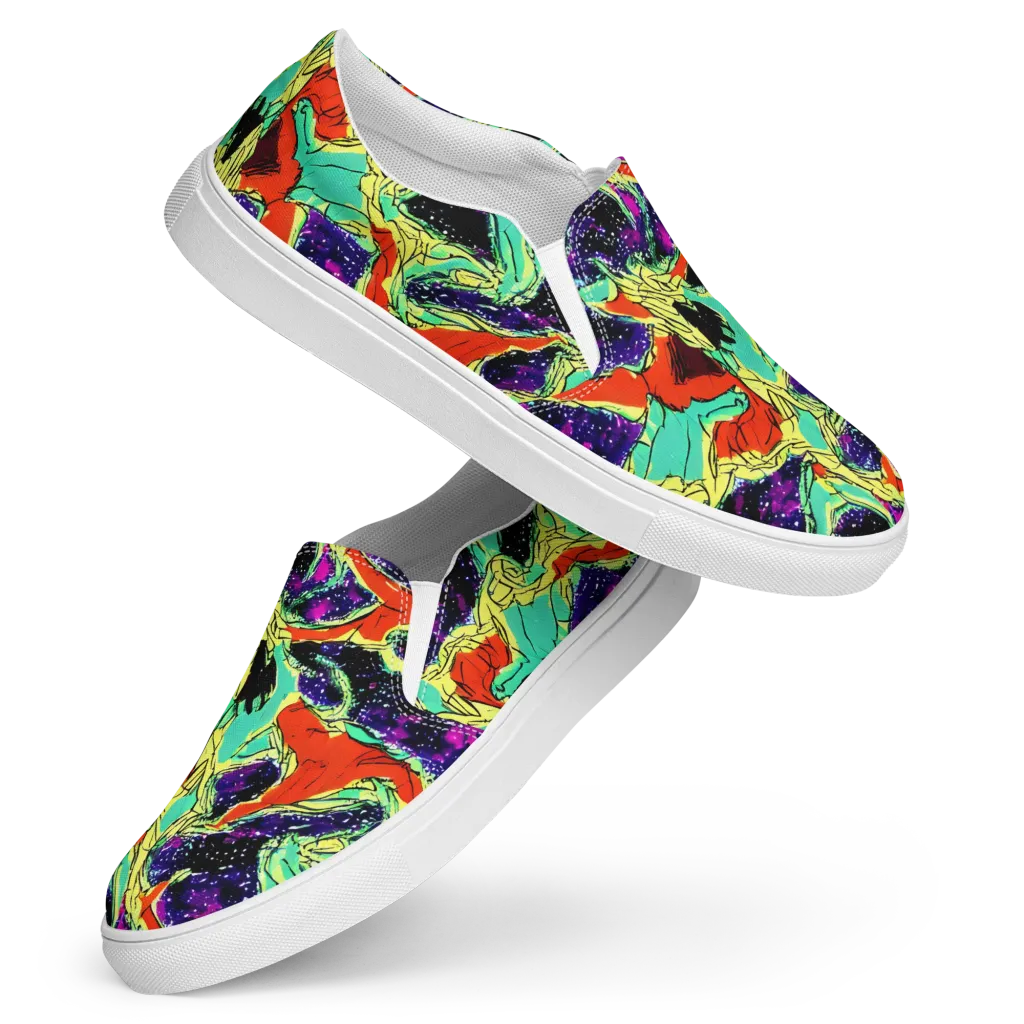 Psychedelic Canopy on Women's Slip-On Canvas Shoes — Front