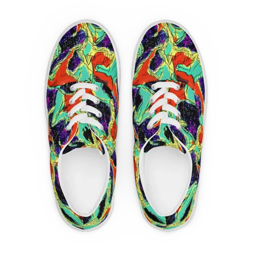 Psychedelic Canopy on a Men's Lace-Up Canvas Shoes