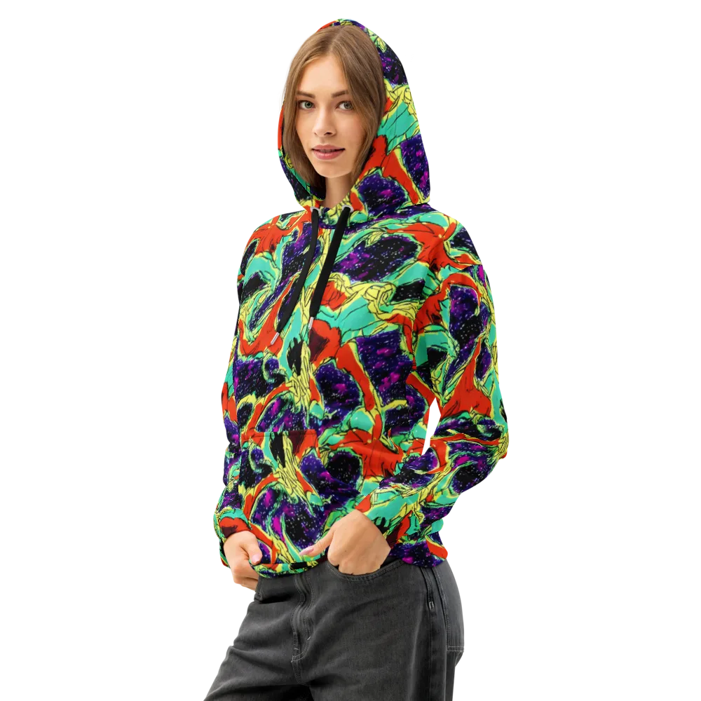 Psychedelic Canopy on Cotton Hoodie — Left Front