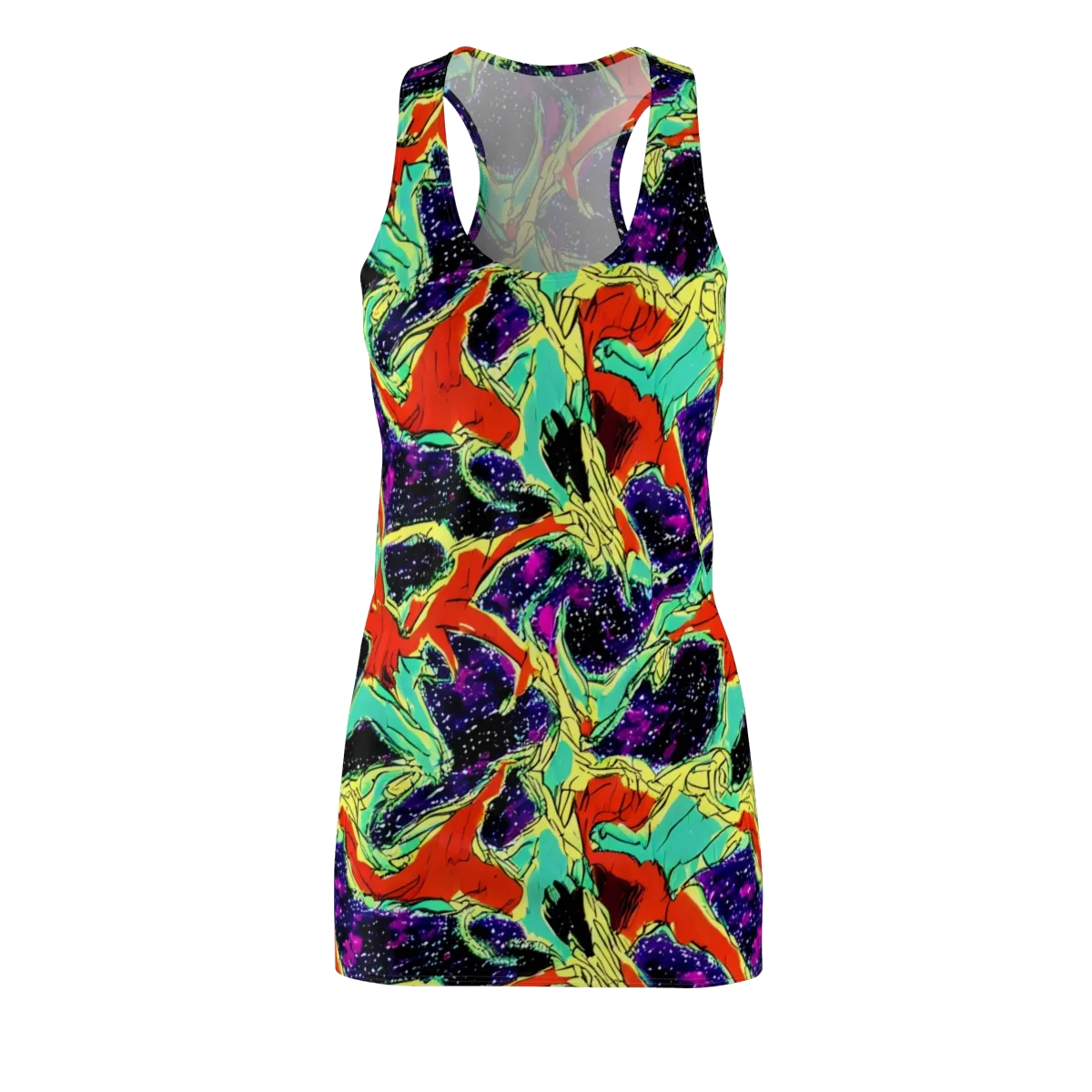 Psychedelic Canopy on Racerback Dress — Front