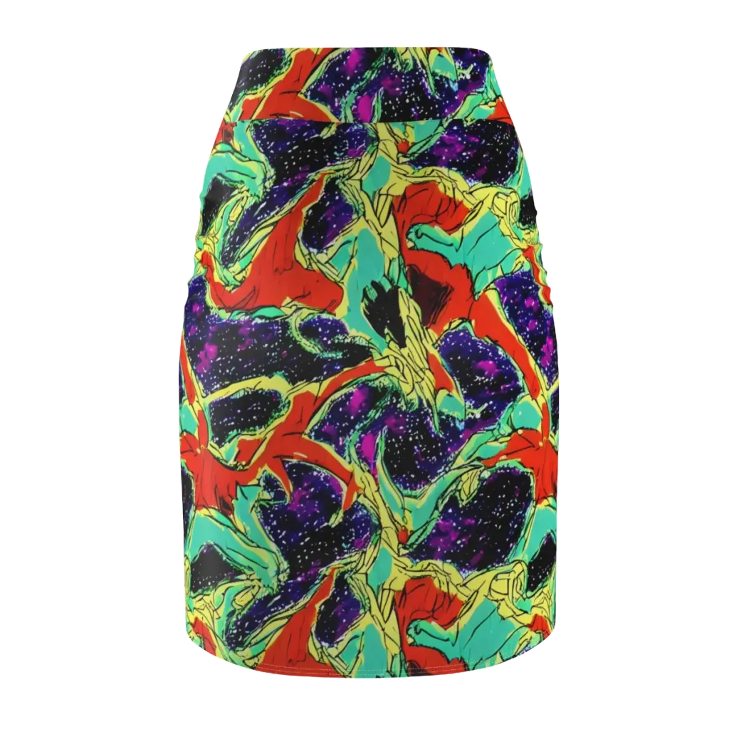 Psychedelic Canopy on Pencil Skirt — Back