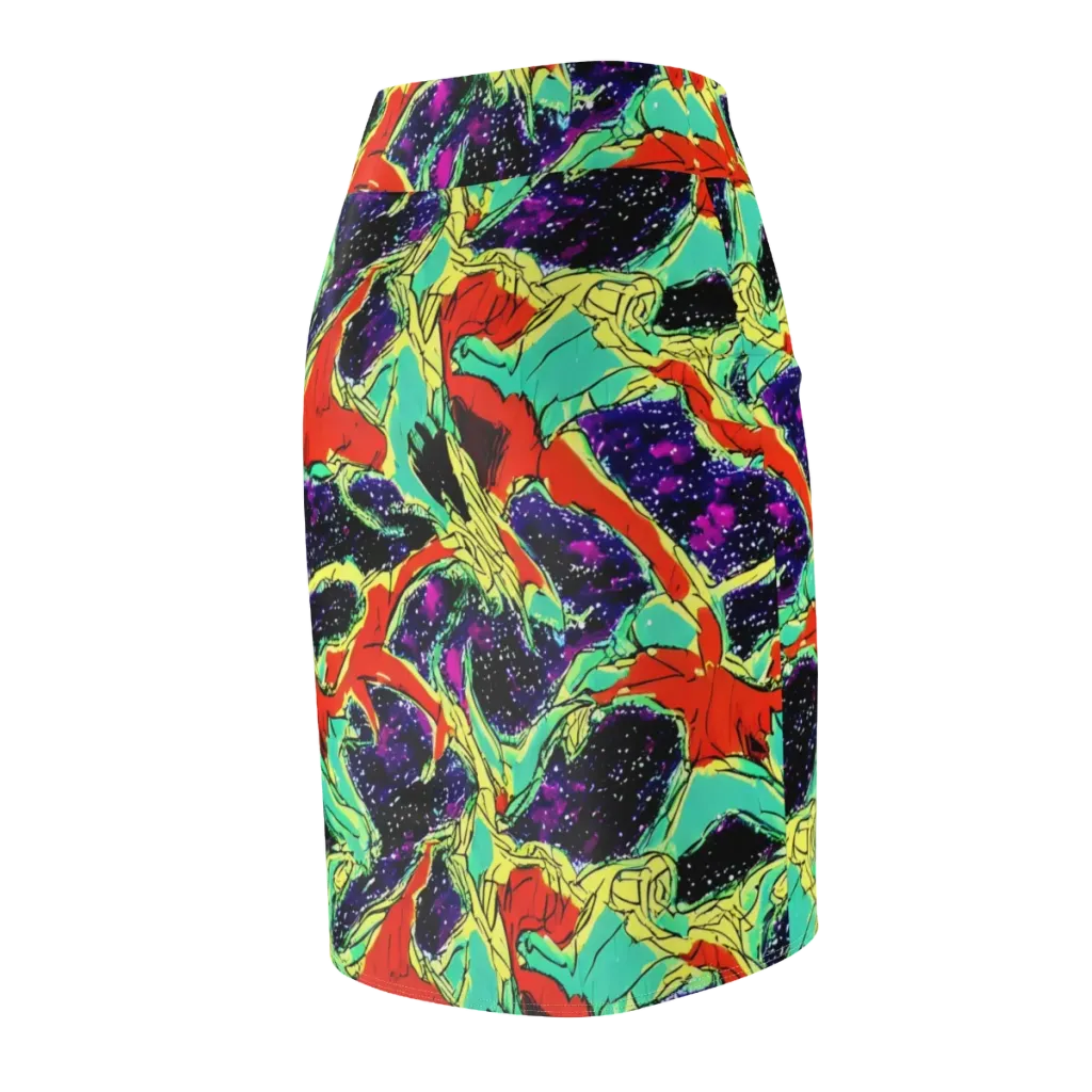Psychedelic Canopy on Pencil Skirt — Back Side